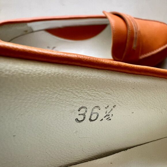 Walter Genuin Orange Leather Penny Loafer Golf Shoes Women EU 36.5 US 6 - 6.5 - Picture 13 of 16
